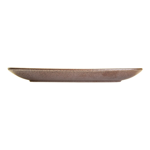 International Tableware Alloy 11 5/8" x 5 7/8" Copper Mine Rectangular Stoneware Platter - 12/Case