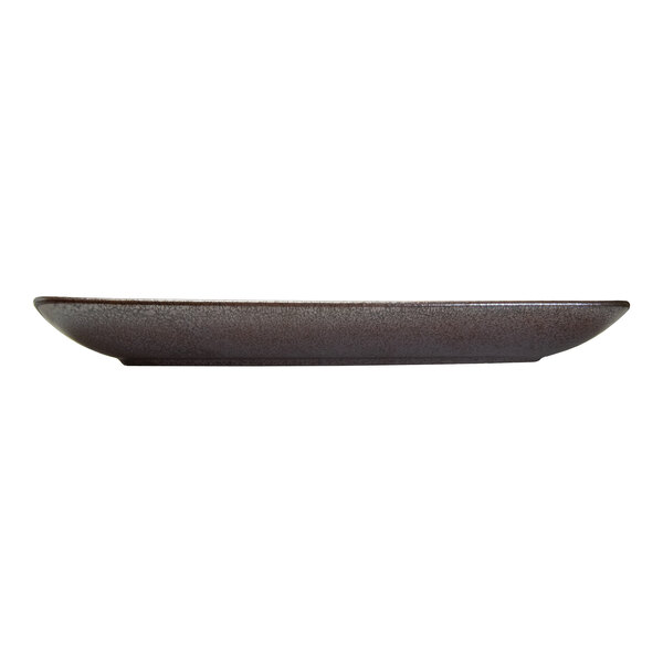 International Tableware Alloy 14" x 7 1/2" Copper Mine Rectangular Stoneware Platter - 12/Case