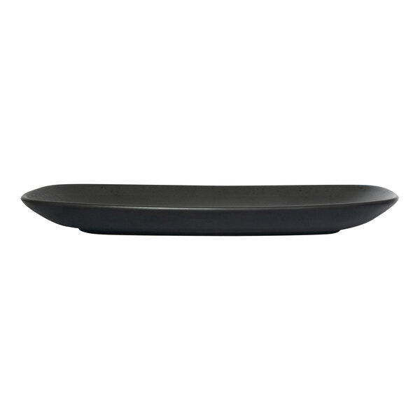 International Tableware Alloy 11 5/8" x 5 7/8" Carbon Black Rectangular Stoneware Platter - 12/Case