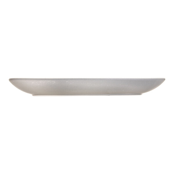 International Tableware Alloy 14" x 7 1/2" Palladium Silver Rectangular Stoneware Platter - 12/Case