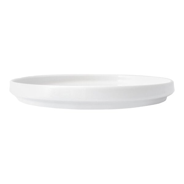 International Tableware Torino Stak 8 1/4" European White Round Porcelain Raised Rim Plate - 24/Case
