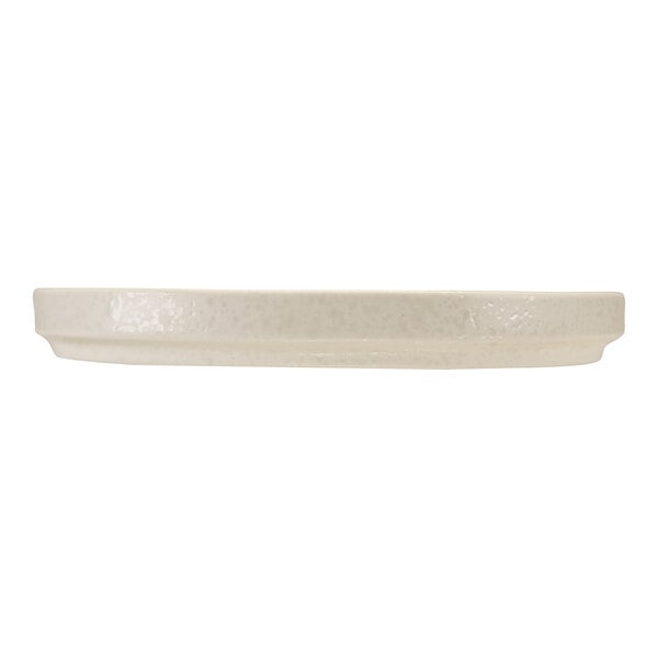 International Tableware Alloy 6 1/2" Titanium White Raised Rim Round Stoneware Plate - 24/Case