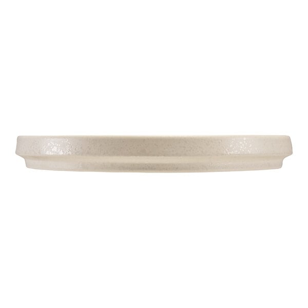 International Tableware Alloy 9 7/8" Titanium White Raised Rim Round Stoneware Plate - 12/Case