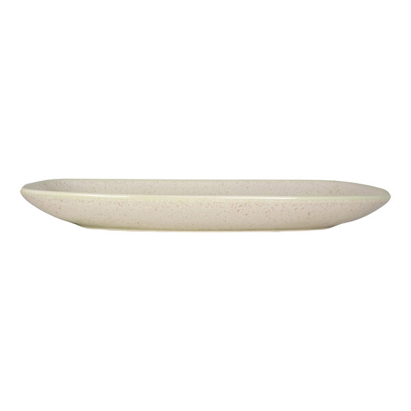 International Tableware Hearth 9" x 4 3/8" Pistachio Rectangular Coupe Stoneware Platter - 24/Case