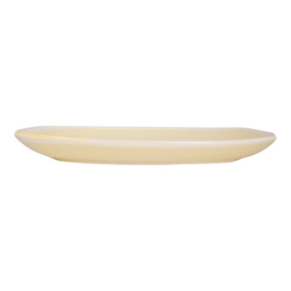 International Tableware Hearth 11 5/8" x 5 7/8" Lemon Rectangular Coupe Stoneware Platter - 12/Case