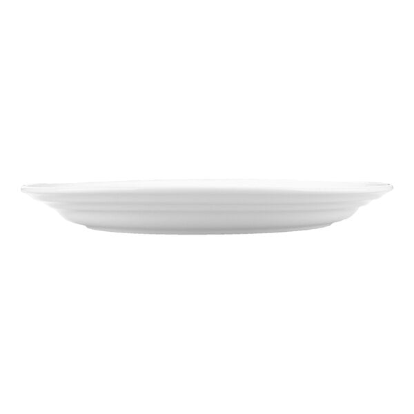 International Tableware Marzano 14 1/2" x 10 3/4" Bright White Wide Rim Oval Porcelain Platter - 6/Case