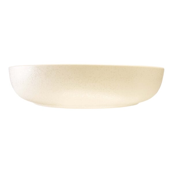 A large white stoneware deep bowl with a 50-ounce capacity.