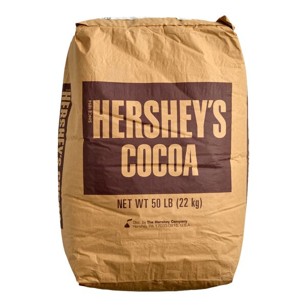 A large 50 lb. bag of HERSHEY'S Natural Cocoa Powder.
