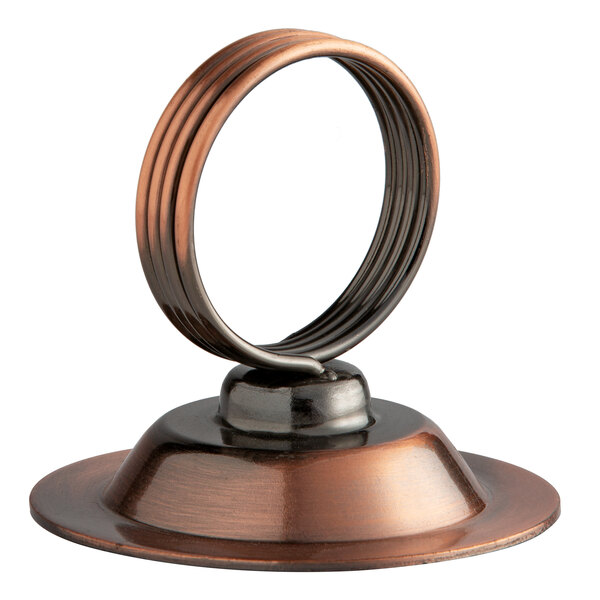Choice 2 1/2" Antique Bronze Menu / Card Holder with Weighted Base - 12/Case