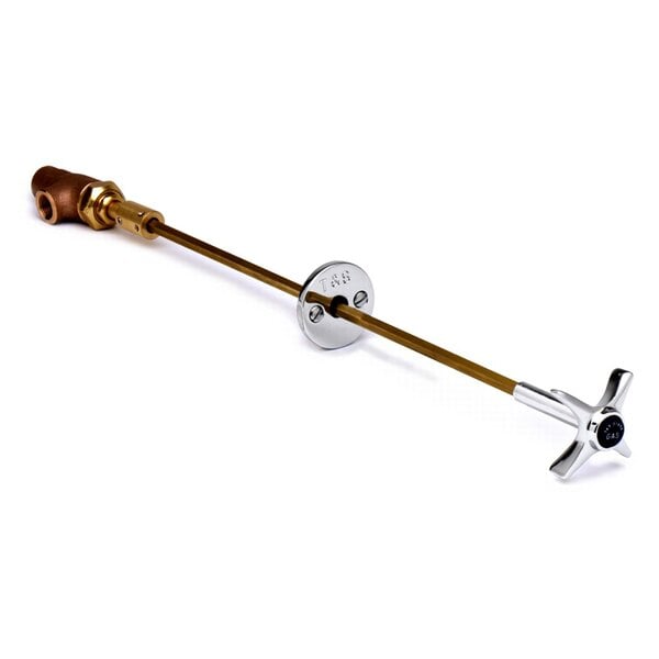 An 18" metal control rod with a round brass knob on the end.