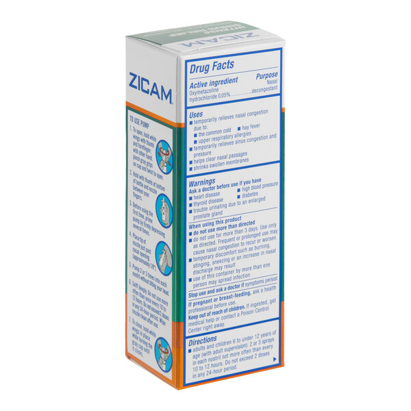 A box of Zicam Intense Sinus Relief Nasal Spray, 0.5 oz.