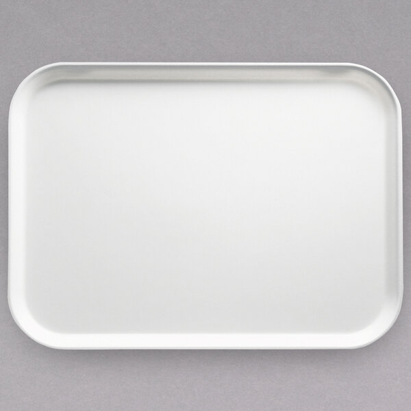 A white rectangular Cambro fiberglass tray.