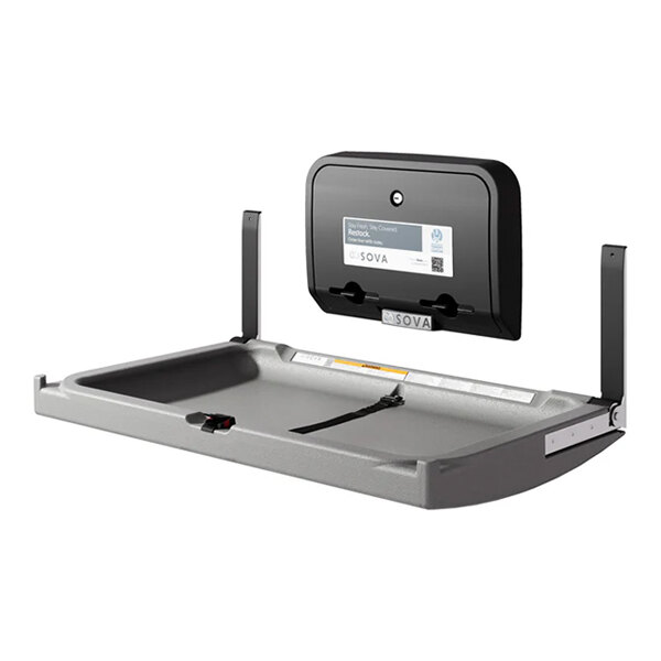 Sova Element 20HS0210 Dark Gray Wall-Mount Horizontal Baby Changing Station / Table with Dual Liner Dispenser