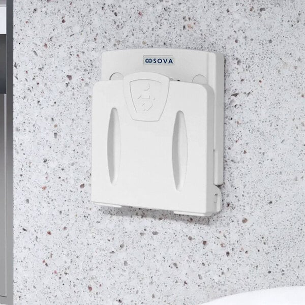 A light gray wall-mounted toddler safety seat.