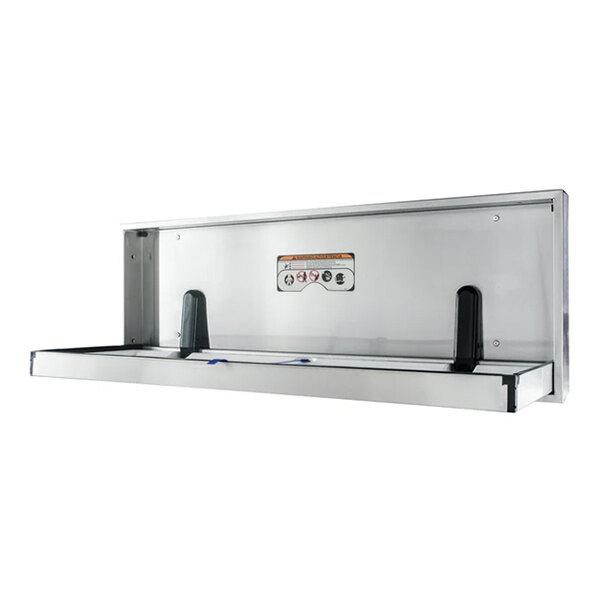 A stainless steel surface-mount extended-length changing station or table designed for adults, children, or special needs use.