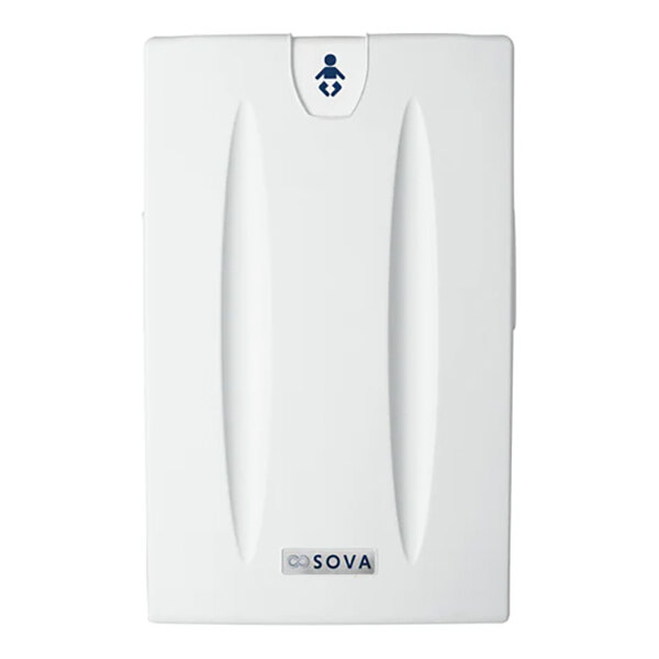 A light gray surface-mount vertical baby changing station with an EZ mount backer plate.