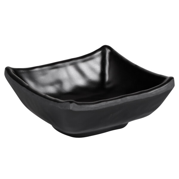 A black square bowl with a white background.