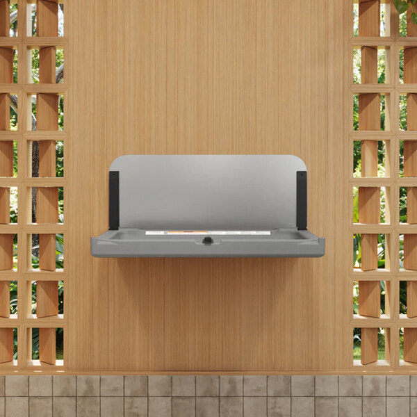 Sova Element 20HS0310 Dark Gray Wall-Mount Horizontal Baby Changing Station / Table with Backsplash