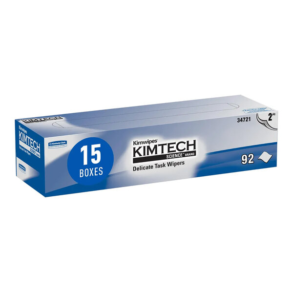 Kimtech® Kimwipes 16 7/16" x 14 7/16" 2-Ply Delicate Task Wiper - 1,380/Case