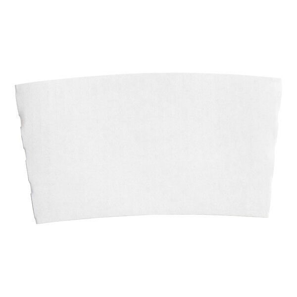 A plain white coffee cup sleeve designed to fit 10-20 oz. cups.