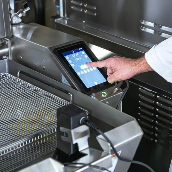 A 10-gallon electric countertop tilt skillet with easyTouch controls and a digital display panel.