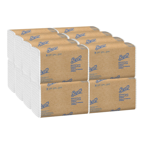 Scott® 9 3/8" x 8" 1-Ply White Multi-Fold Paper Towel - 4,000/Case