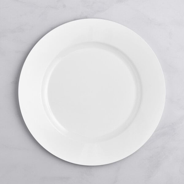 Visions 13" Round White Plastic Charger Plate - 60/Case