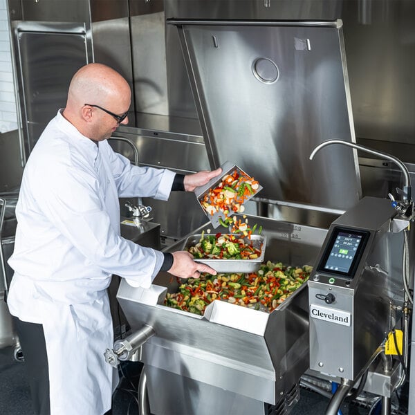 Cleveland SEL-60-T1 PowerPan 60 Gallon Electric Open Base Tilt Skillet with easyTouch Controls - 480V, 3 Phase