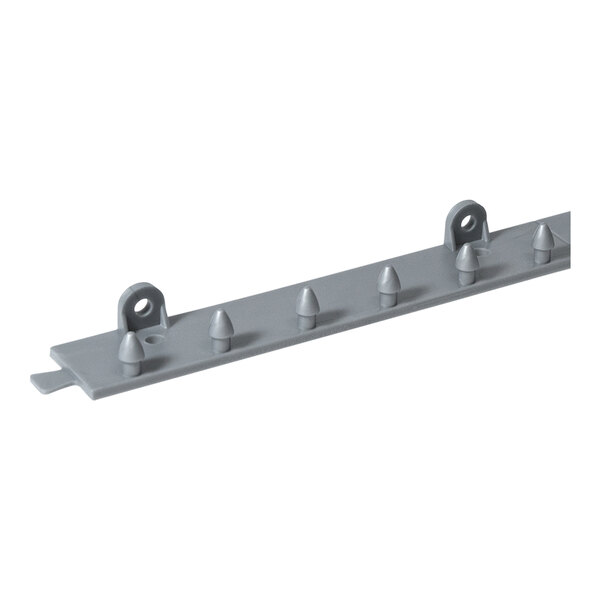 An Aleco Smooth Strip 8' x 8' low-temperature door kit hardware component with mounting holes and protruding pegs.
