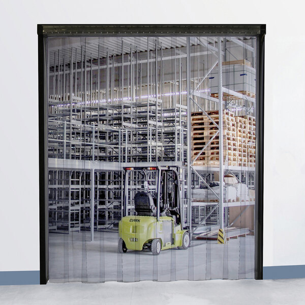 Aleco 455224 Clear-Flex II 3' x 7' Standard Smooth Strip Door Kit with (6) 8" x 1/8" Vinyl Strips with (2) 24" HTP MaxBullet Mounting Systems