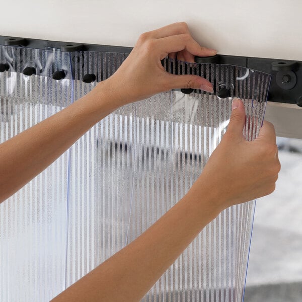 Aleco 456496 Luxe Collection 3' x 7' Pinstripe Strip Door Kit with (6) 8" x 1/16" Vinyl Strips and 2 MaxBullet Mounting Systems