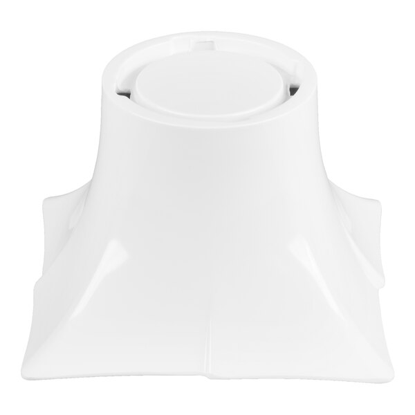 A white 4-inch melamine pedestal used for displayware.