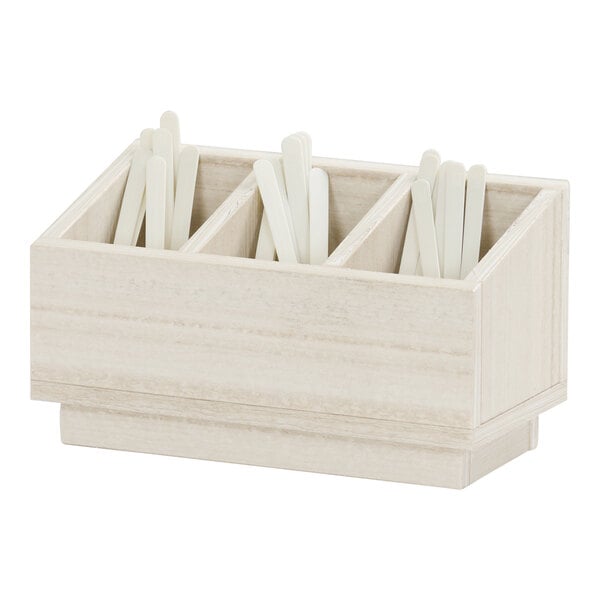 Cal-Mil Vista 11" x 5 1/2" x 6 1/4" 3-Compartment Coastal HDPE Flatware Organizer 28617-141