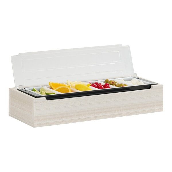 Cal-Mil Vista 20 3/4" x 7 1/2" 6-Section Coastal HDPE Condiment Bar