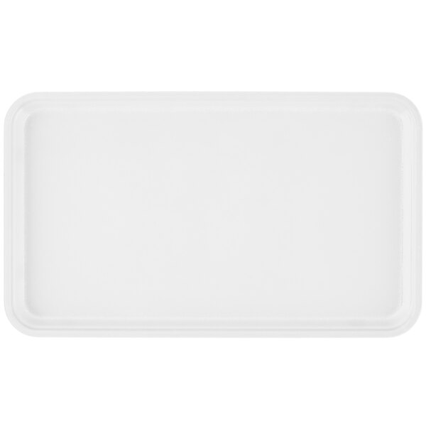A white rectangular Cambro fiberglass tray.
