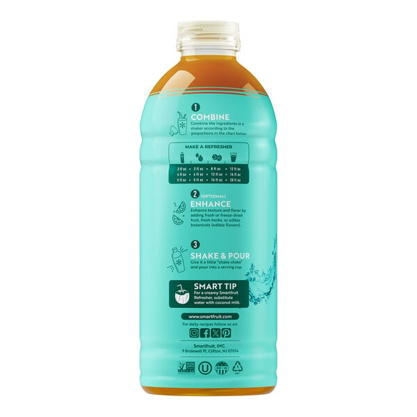 Smartfruit Rekindle Peach and Mango Refresher Beverage 1:1 Concentrate 48 fl. oz.