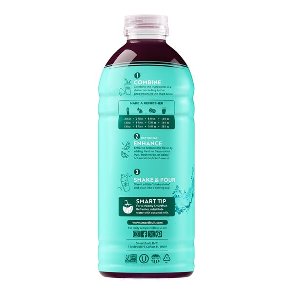 Smartfruit Rebloom Blackberry and Lychee Refresher Beverage 1:1 Concentrate 48 fl. oz.