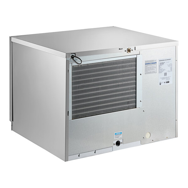 A stainless steel air-cooled modular crescent cube ice machine.