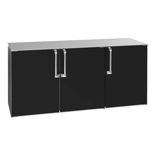 Krowne Royal Series BD72-BNS 24" x 72" Dry Storage Back Bar Cabinet with Black Vinyl Doors and Unfinished Top