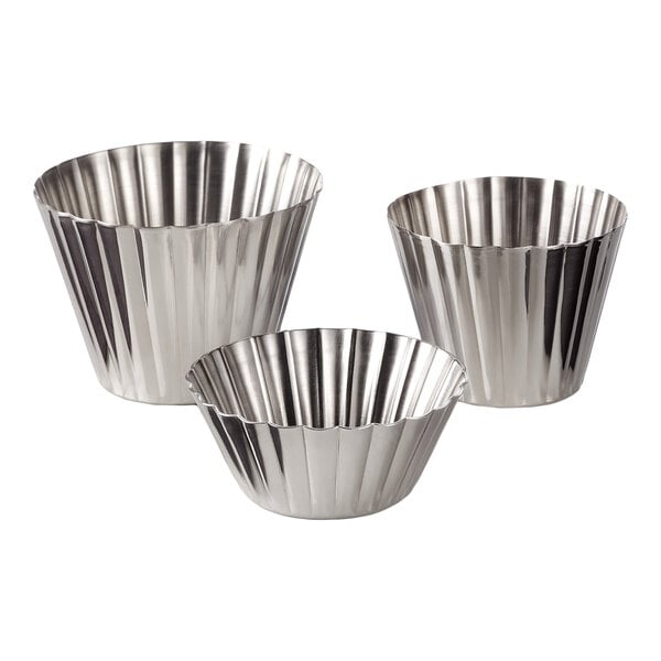 American Metalcraft 2.5 oz. Stainless Steel Fluted Sauce Cup - 12/Case