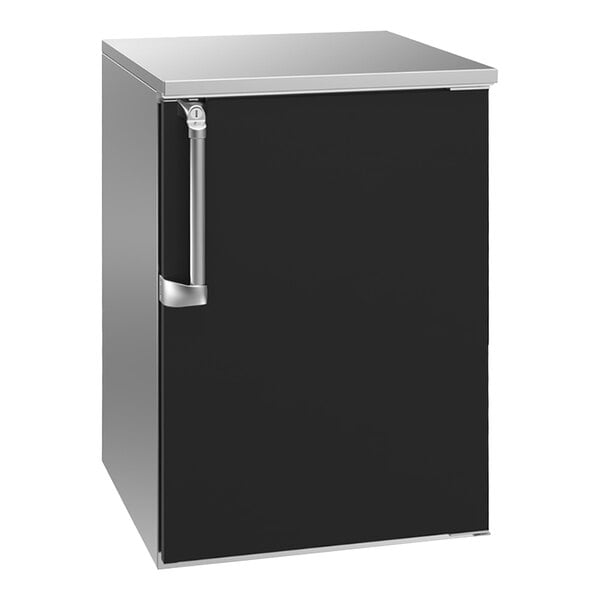 Krowne Royal Series BD24-BSS 25" x 24" Dry Storage Back Bar Cabinet with Black Vinyl Door and Stainless Steel Top
