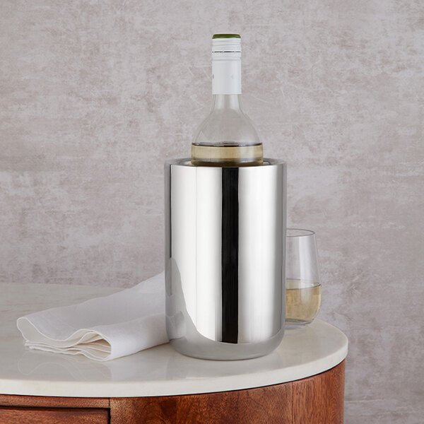 American Metalcraft Vesper 5" x 7 3/4" Stainless Steel Double-Wall Wine Cooler VWC5