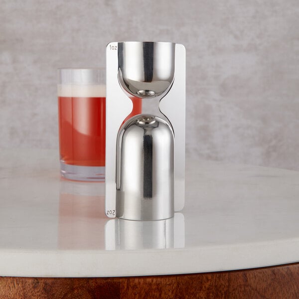 American Metalcraft 1 oz. & 2 oz. Stainless Steel Jigger with Handles JSH12 - 6/Case