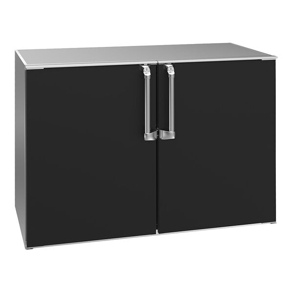 Krowne Royal Series BD48-BNS 24" x 48" Dry Storage Back Bar Cabinet with Black Vinyl Doors and Unfinished Top