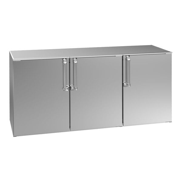 Krowne Royal Series BD72-SNS 24" x 72" Dry Storage Back Bar Cabinet with Stainless Steel Doors and Unfinished Top