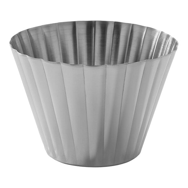 American Metalcraft 4 oz. Stainless Steel Fluted Sauce Cup - 12/Case