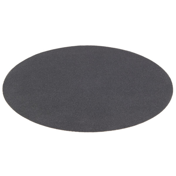 A black circular Scrubble sand screen disc with a white background.