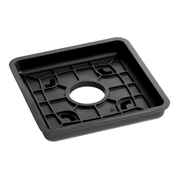 A black square Vitamix Power-Prep Centering Pad with a circular hole in the center.