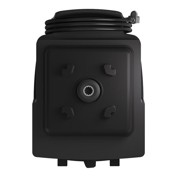 A black Vitamix Power-Prep 2.7 hp blender base with a coiled power cord on top.