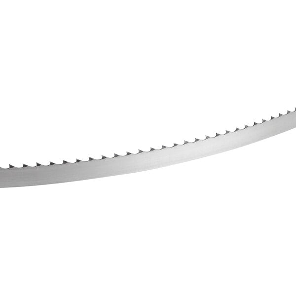 A steel band saw blade with evenly spaced teeth, designed for general use.